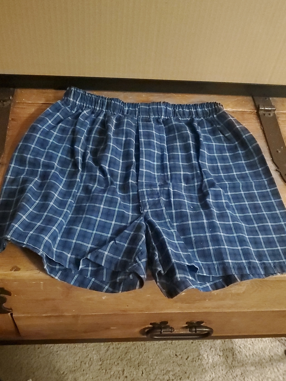 Kids Plaid Boxer Shorts - Blue